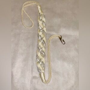 Gold and Silver Braided Belt. Hand knitted